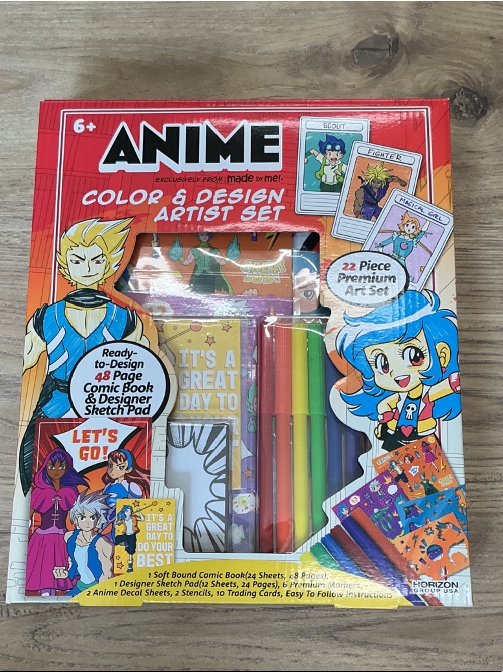 ANIME Color & Design Artist Set - Red Multicolor Art Kit for Kids